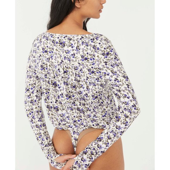 🎉LAST CHANCE🎉 NWT Free People Kaya Printed Bodysuit / Ivory Combo - Picture 3 of 7